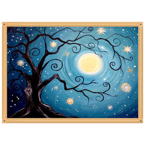 Night Scene 40*30CM(Canvas) Full Round Drill Diamond Painting