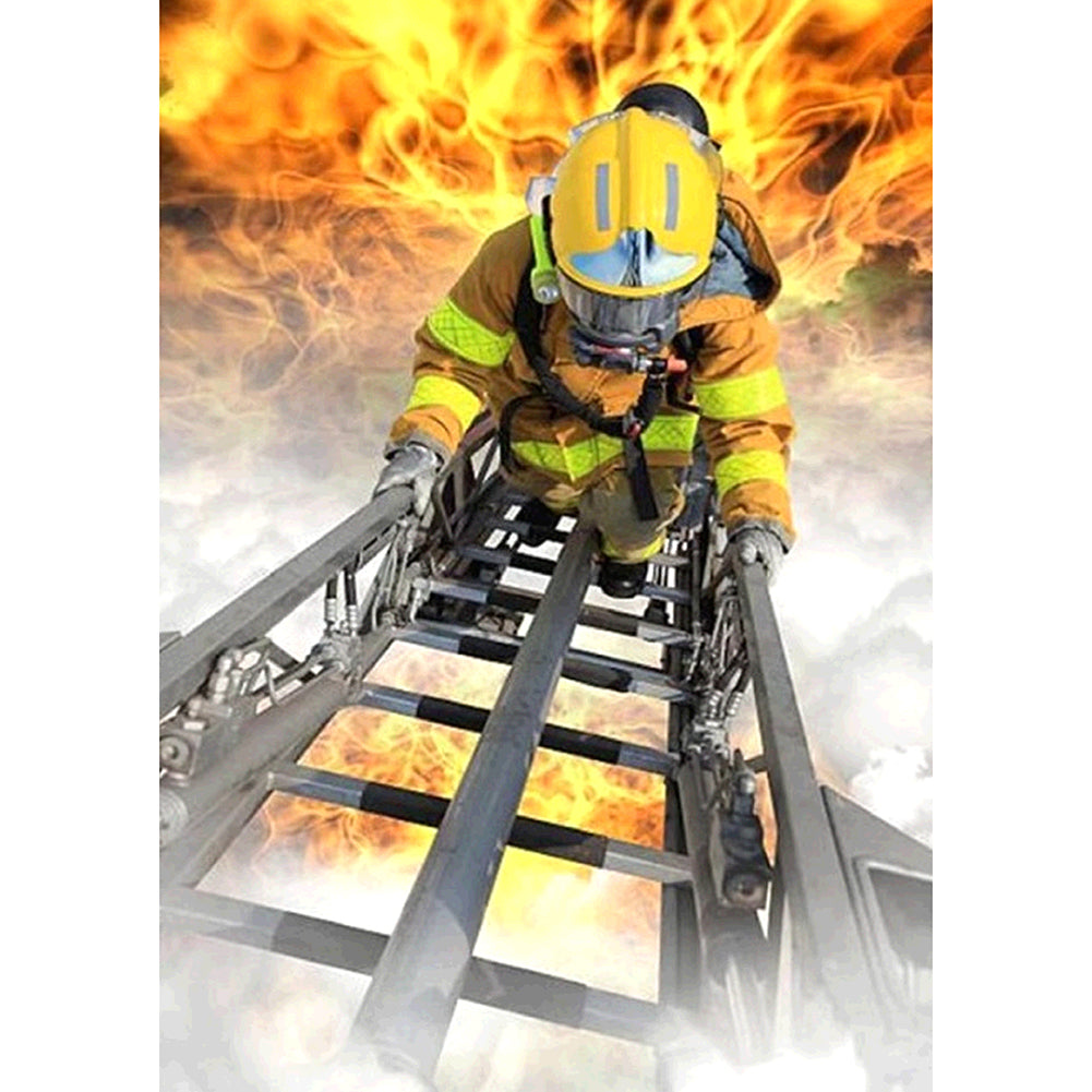 Firefighter 30*40CM(Canvas) Full Round Drill Diamond Painting