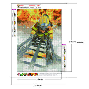 Firefighter 30*40CM(Canvas) Full Round Drill Diamond Painting