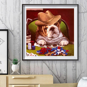 Dog 30*30CM(Canvas) Full Round Drill Diamond Painting