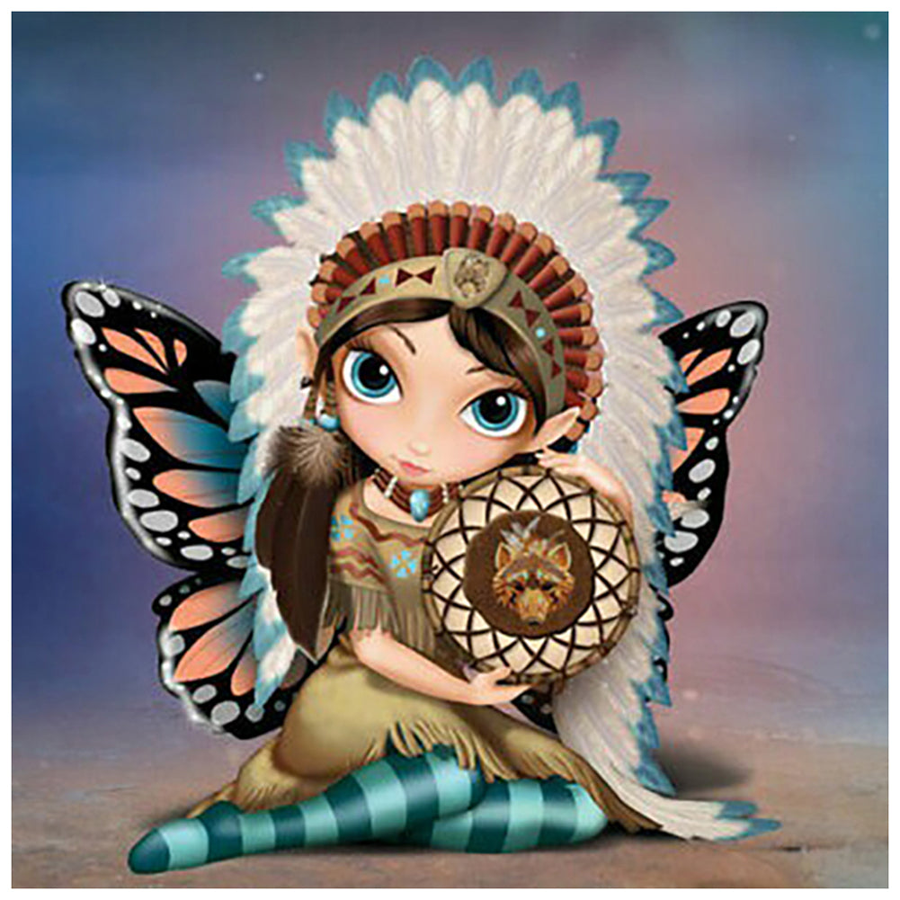 Big-Eyed Doll 30*30CM(Canvas) Full Square Drill Diamond Painting