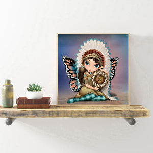 Big-Eyed Doll 30*30CM(Canvas) Full Square Drill Diamond Painting