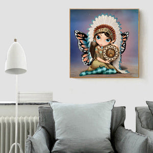 Big-Eyed Doll 30*30CM(Canvas) Full Square Drill Diamond Painting