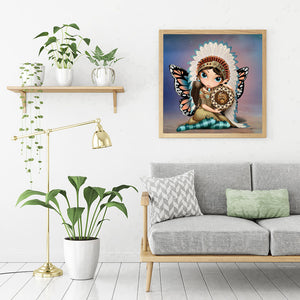 Big-Eyed Doll 30*30CM(Canvas) Full Square Drill Diamond Painting