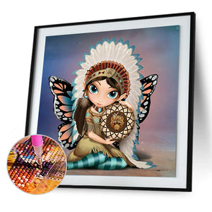 Big-Eyed Doll 30*30CM(Canvas) Full Square Drill Diamond Painting