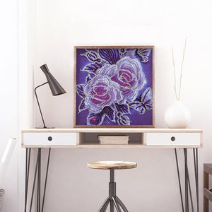 Rose 30*30CM(Canvas) Partial Special Shaped Drill Diamond Painting