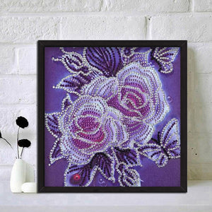 Rose 30*30CM(Canvas) Partial Special Shaped Drill Diamond Painting
