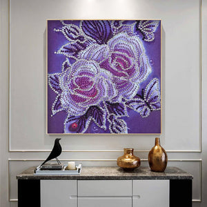 Rose 30*30CM(Canvas) Partial Special Shaped Drill Diamond Painting