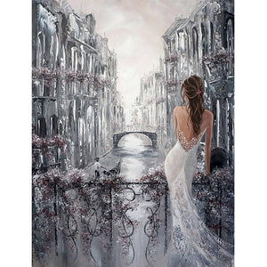 Beautiful Woman In Oil Painting 30*40CM(Canvas) Full Round Drill Diamond Painting