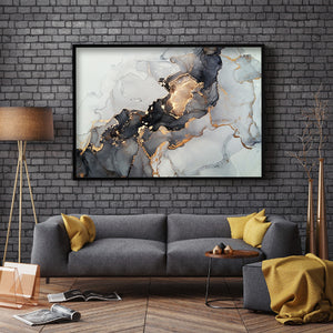 Gold-Leaf Marble 40*30CM(Canvas) Full Round Drill Diamond Painting