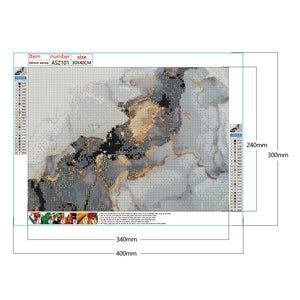 Gold-Leaf Marble 40*30CM(Canvas) Full Round Drill Diamond Painting
