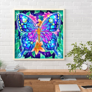 Butterfly 30*30CM(Canvas) Full Partial Special Shaped Drill Diamond Painting