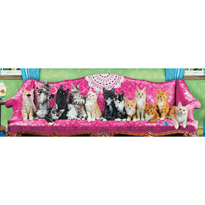 Cat On The Sofa 90*30CM(Canvas) Full Round Drill Diamond Painting