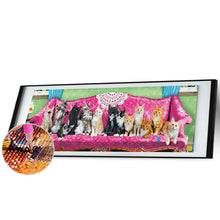 Load image into Gallery viewer, Cat On The Sofa 90*30CM(Canvas) Full Round Drill Diamond Painting
