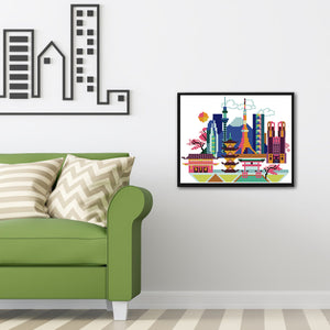 Joy Sunday - Cityscape - Tokyo - 26*20CM 14CT 2 Counted Cross Stitch