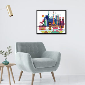 Joy Sunday - Cityscape - Tokyo - 26*20CM 14CT 2 Counted Cross Stitch