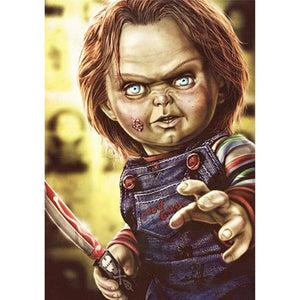 Horror Doll 30*40CM(Canvas) Full Round Drill Diamond Painting