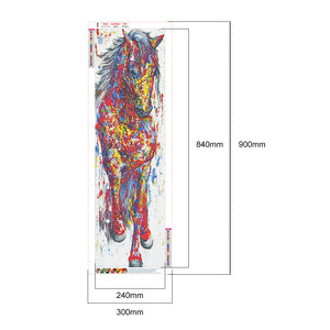 Colorful Horse 30*90CM(Canvas) Full Round Drill Diamond Painting