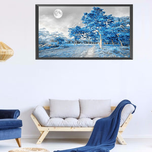Blue Woods 80*40CM(Canvas) Full Round Drill Diamond Painting