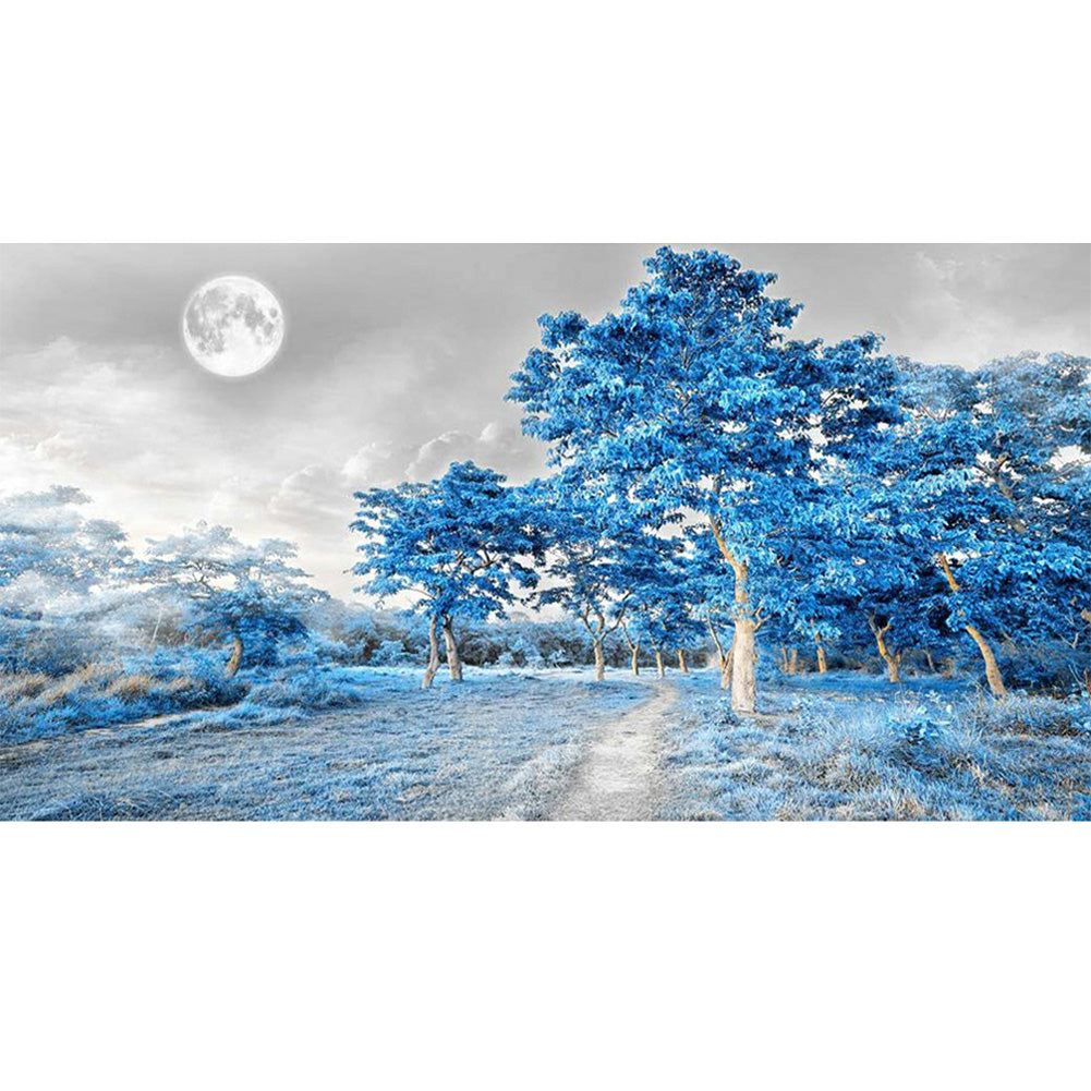 Blue Woods 80*40CM(Canvas) Full Round Drill Diamond Painting