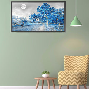 Blue Woods 80*40CM(Canvas) Full Round Drill Diamond Painting