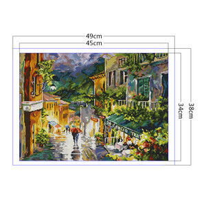 Joy Sunday - In The Rain - 49*38CM 14CT 2 Stamped Cross Stitch