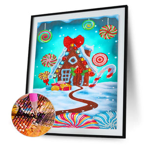 Candy House 30*40CM(Canvas) Partial Special Shaped Drill Diamond Painting
