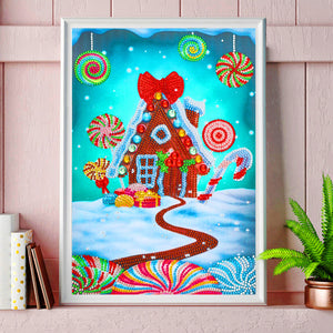 Candy House 30*40CM(Canvas) Partial Special Shaped Drill Diamond Painting
