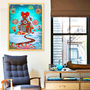Candy House 30*40CM(Canvas) Partial Special Shaped Drill Diamond Painting