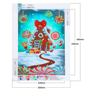 Candy House 30*40CM(Canvas) Partial Special Shaped Drill Diamond Painting