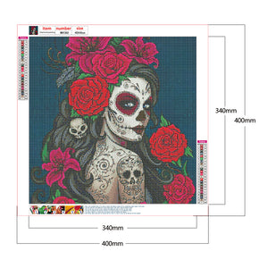 Skeleton Woman 40*40CM(Canvas) Full Round Drill Diamond Painting