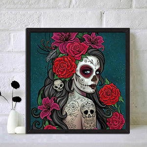 Skeleton Woman 40*40CM(Canvas) Full Round Drill Diamond Painting