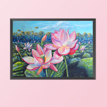 Load image into Gallery viewer, DIY - Lotus - 40*50CM 11CT 3 Stamped Cross Stitch
