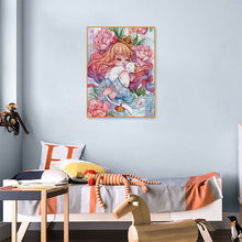 Load image into Gallery viewer, Cat Girl 30*40CM(Canvas) Full Round Drill Diamond Painting
