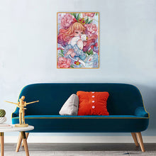 Load image into Gallery viewer, Cat Girl 30*40CM(Canvas) Full Round Drill Diamond Painting
