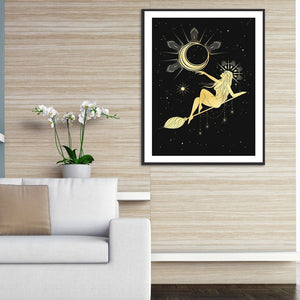 Moon Girl 30*40CM(Canvas) Full Round Drill Diamond Painting
