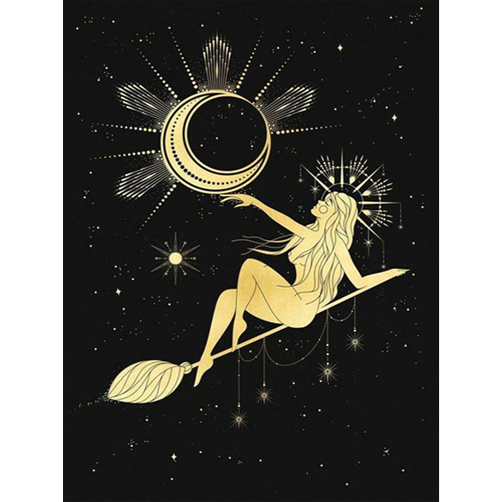 Moon Girl 30*40CM(Canvas) Full Round Drill Diamond Painting