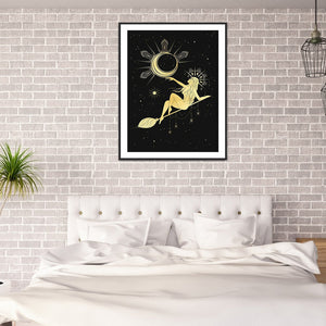 Moon Girl 30*40CM(Canvas) Full Round Drill Diamond Painting
