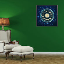 Load image into Gallery viewer, Zodiac Clock 40*40CM(Canvas) Full Round Drill Diamond Painting
