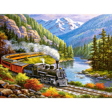 Load image into Gallery viewer, Train 60*50CM(Canvas) Full Round Drill Diamond Painting
