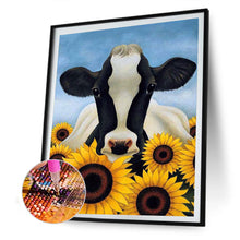 Load image into Gallery viewer, Sunflower Cow 30*40CM(Canvas) Full Round Drill Diamond Painting
