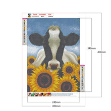 Load image into Gallery viewer, Sunflower Cow 30*40CM(Canvas) Full Round Drill Diamond Painting
