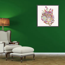 Load image into Gallery viewer, Cat With Flowers 30*30CM(Canvas) Partial Special Shaped Drill Diamond Painting
