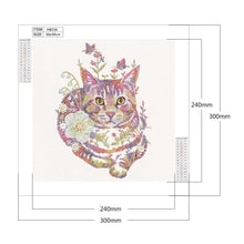 Load image into Gallery viewer, Cat With Flowers 30*30CM(Canvas) Partial Special Shaped Drill Diamond Painting

