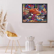 Load image into Gallery viewer, Cat On Desk 60*50CM(Canvas) Full Round Drill Diamond Painting
