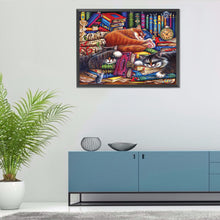 Load image into Gallery viewer, Cat On Desk 60*50CM(Canvas) Full Round Drill Diamond Painting

