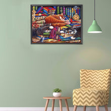 Load image into Gallery viewer, Cat On Desk 60*50CM(Canvas) Full Round Drill Diamond Painting
