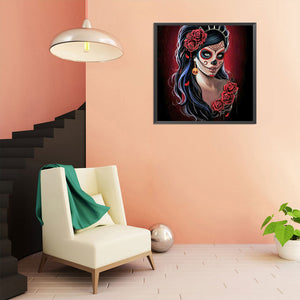 Skeleton Woman 40*40CM(Canvas) Full Round Drill Diamond Painting