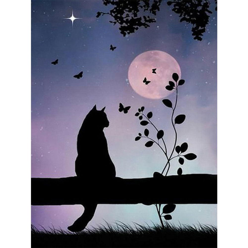 Cat 30*40CM(Canvas) Full Round Drill Diamond Painting