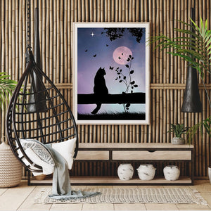 Cat 30*40CM(Canvas) Full Round Drill Diamond Painting